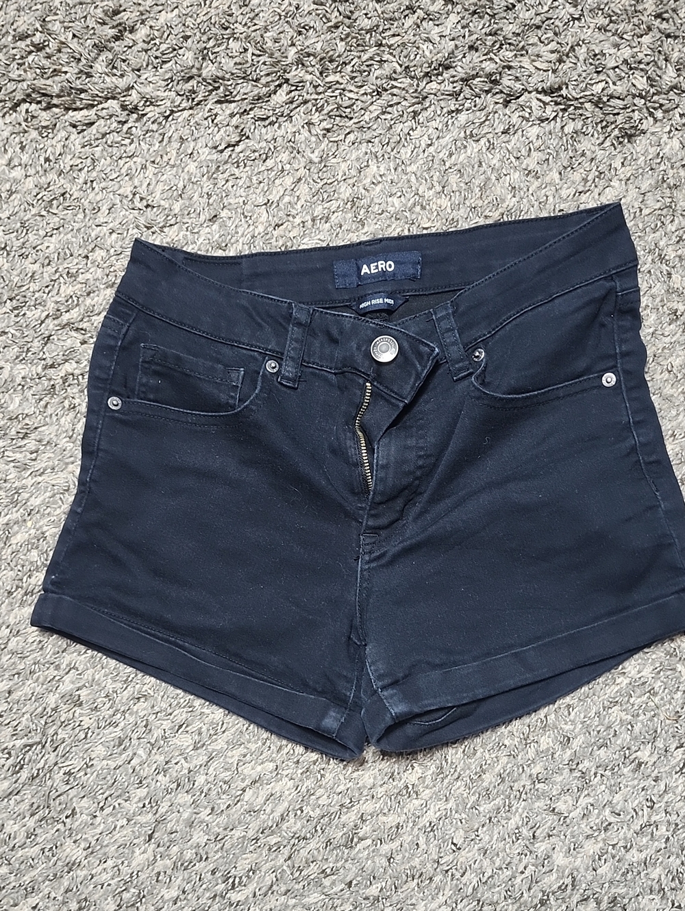 Women's Black Stretch Denim Shorts